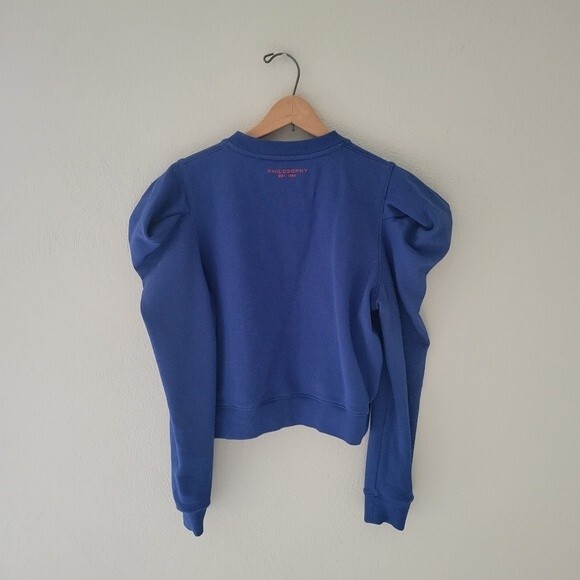 Philosophy di Lorenzo Serafini Blue Sweatshirt with Red Lettering - Picture 5 of 8